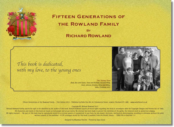 Fifteen Generations of the Rowland family